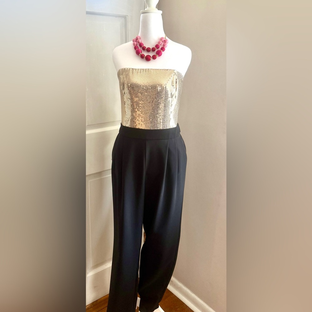 Gabriel Union Black with Gold Sequin Women's Romper